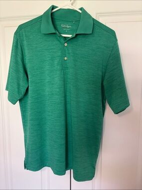 Walter Hagen Essentials Heathered Green Men's Performance Polo